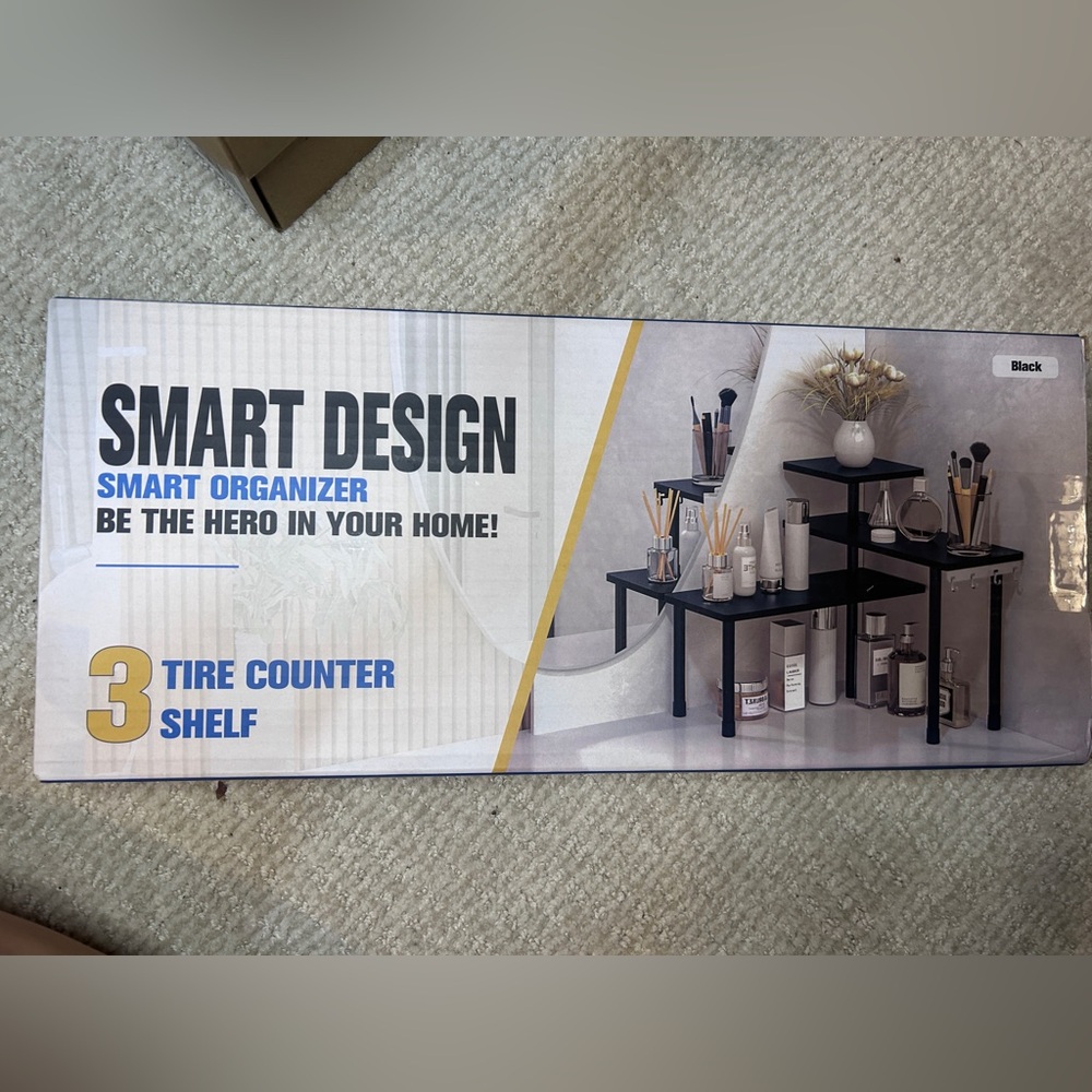 Black 3-Tier Counter Shelf